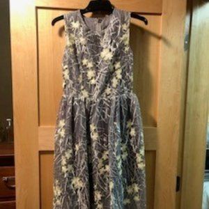 Grey and Yellow Lace Dress